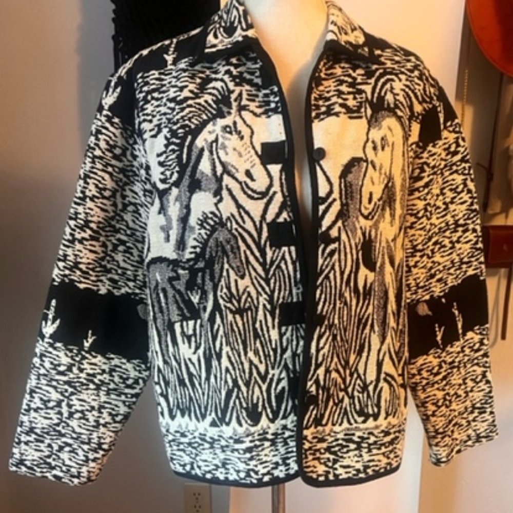 Lined Horse Print Jacket Made in India